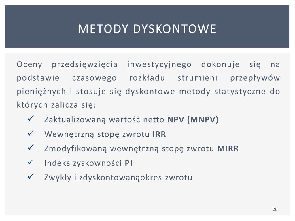 OCENA PROJEKTÓW INWESTYCYJNYCH ppt pobierz